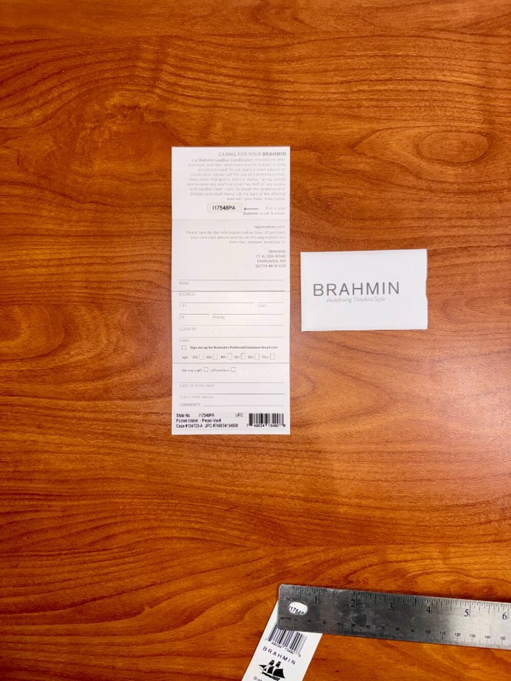 Brahmin Brown Croc-Embossed Leather Wallet - Picture 7 of 7